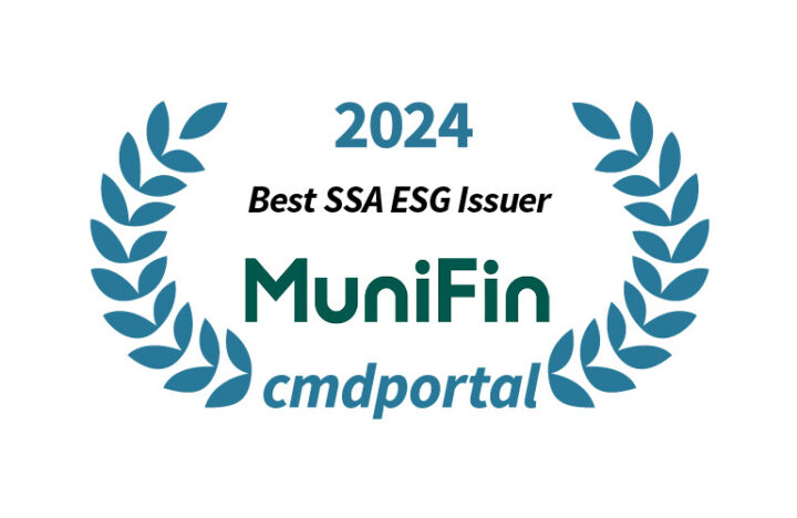 CMDPortalin palkinto Kuntarahoituksen vuoden parhaanana SSA ESG liikkeeseenlaskijana.